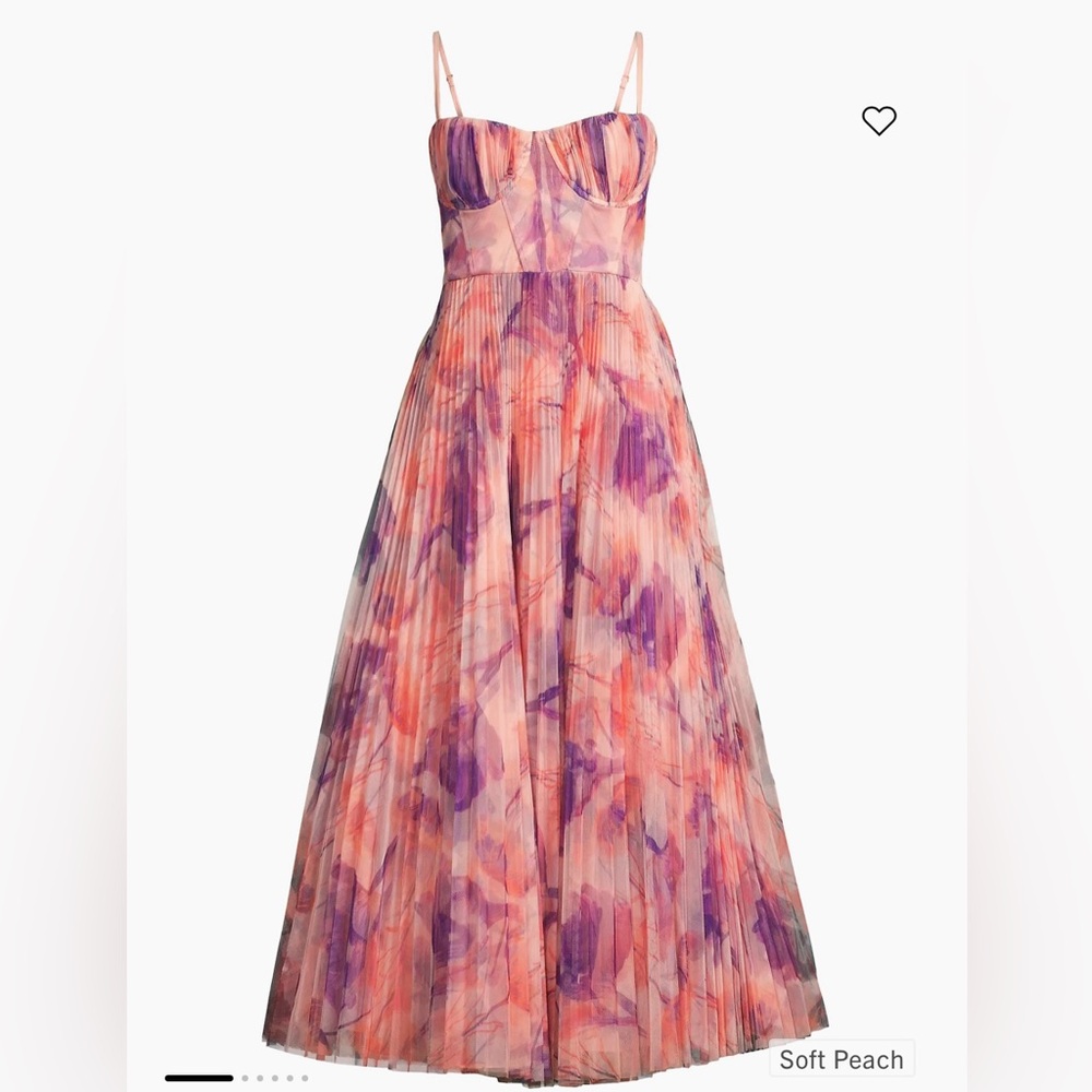 Hutch Amara Bustier Pleated Fit & Flare Midi Dress